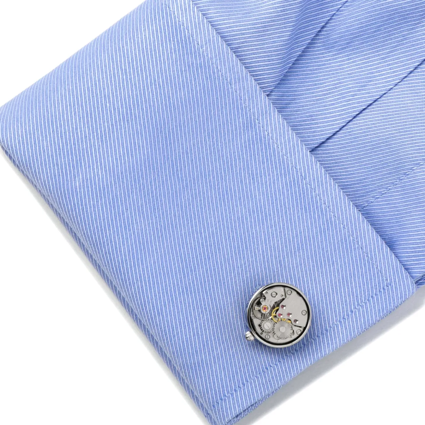 Ox and Bull Trading Co. Silver Watch Movement Cufflinks