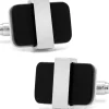 Ox and Bull Trading Co. Silver Wrapped Onyx Cufflinks