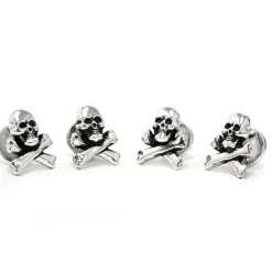 Max Lang Skull and Crossbones Tuxedo Studs