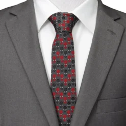 Marvel Spider-Man Chevron Red Black Men's Tie