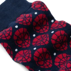 Marvel Spider-Man Dot Red and Navy Socks
