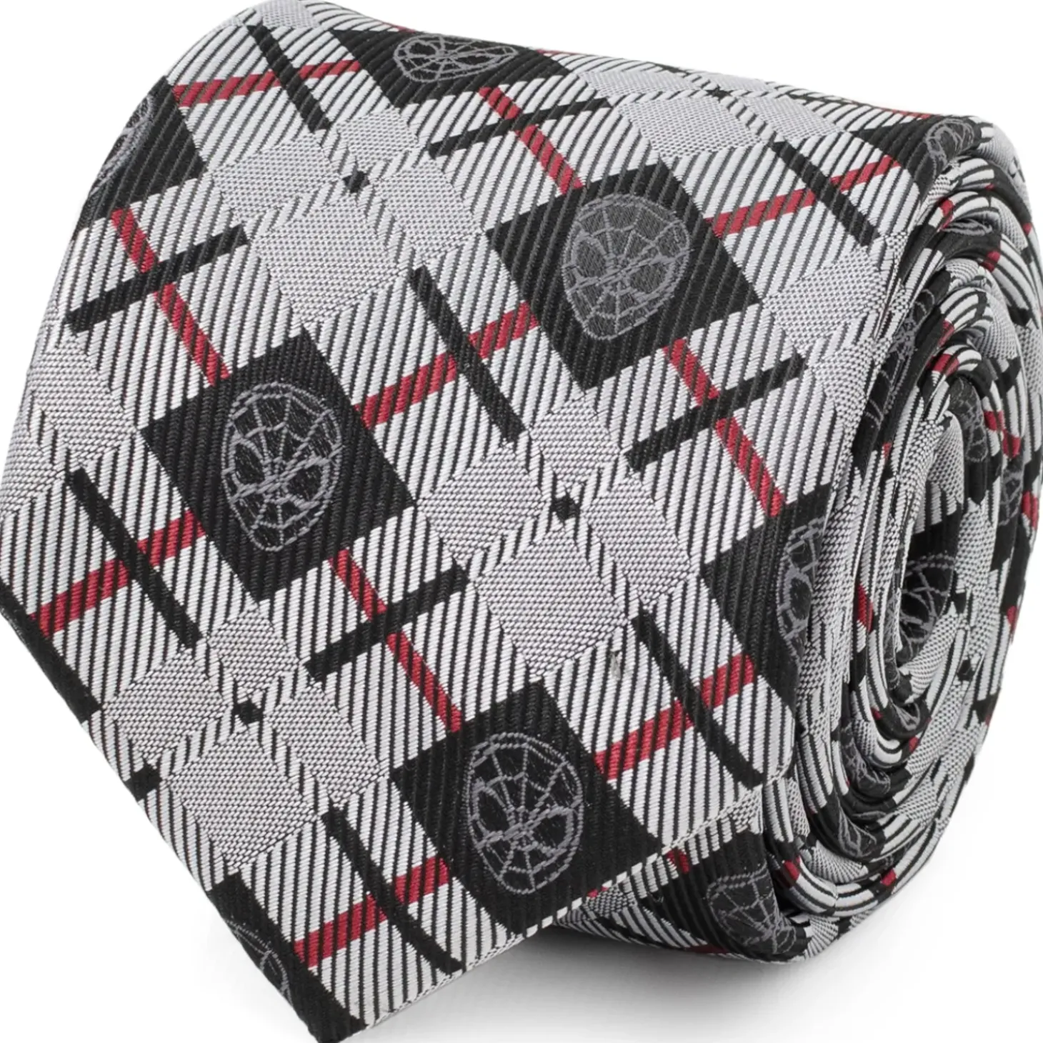 Marvel Spider-Man Plaid Black Men's Tie