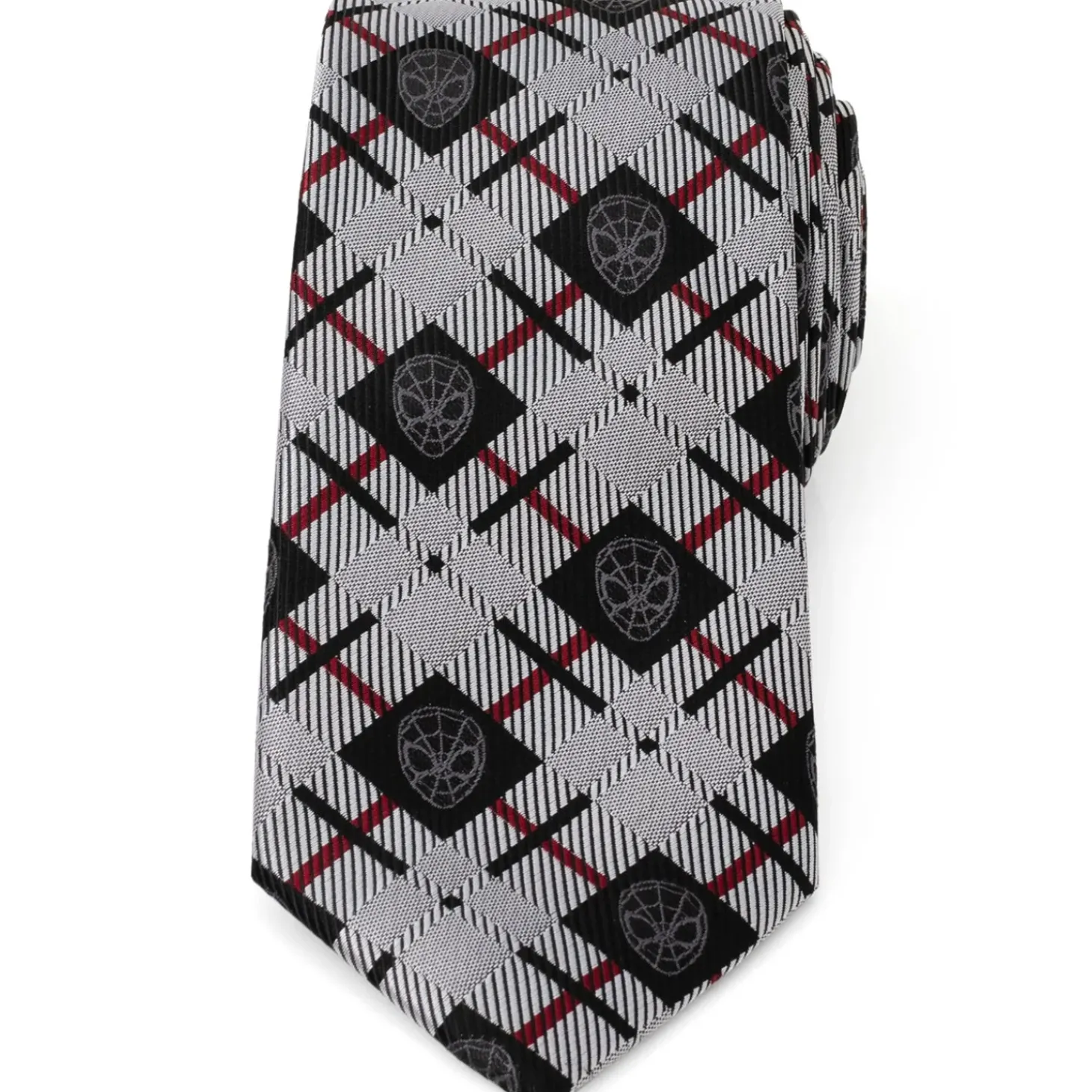 Marvel Spider-Man Plaid Black Men's Tie