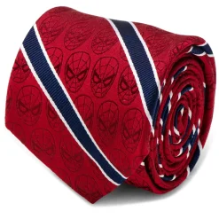 Marvel Spider-Man Red and Navy Stripe Men's Tie