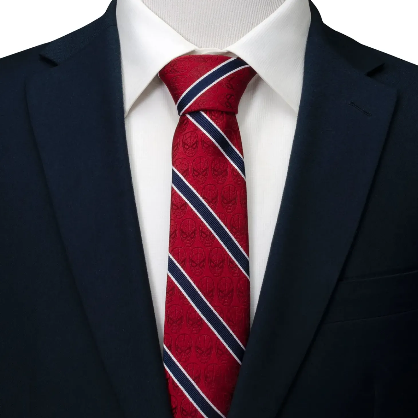 Marvel Spider-Man Red and Navy Stripe Men's Tie