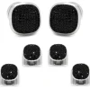 Ox and Bull Trading Co. Stainless Steel Black Pave Crystal Stud Set
