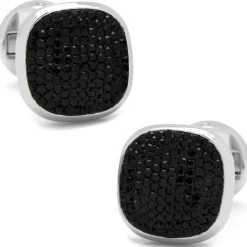 Ox and Bull Trading Co. Stainless Steel Black Pave Crystal Stud Set