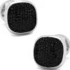 Ox and Bull Trading Co. Stainless Steel Black Pave Crystal Cufflinks