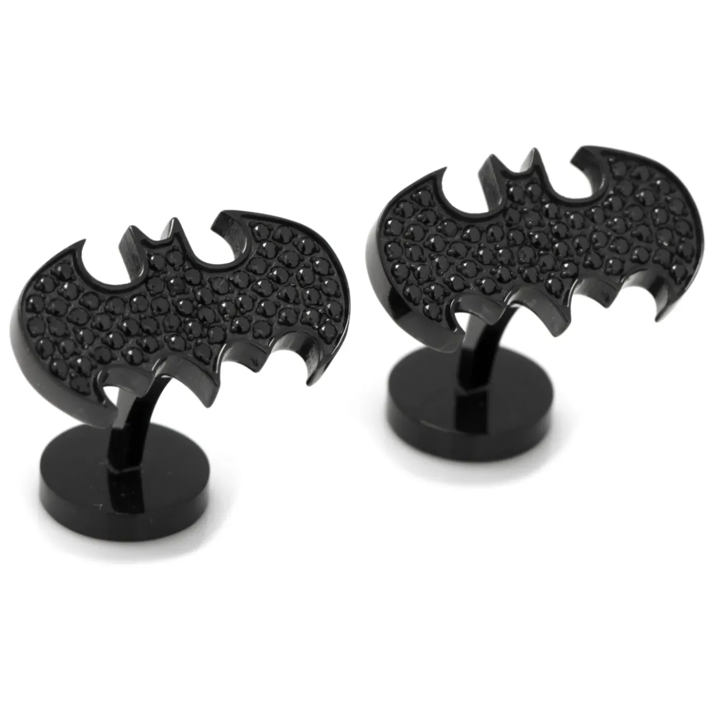 DC Comics Stainless Steel Black Pave Crystal Batman Cufflinks