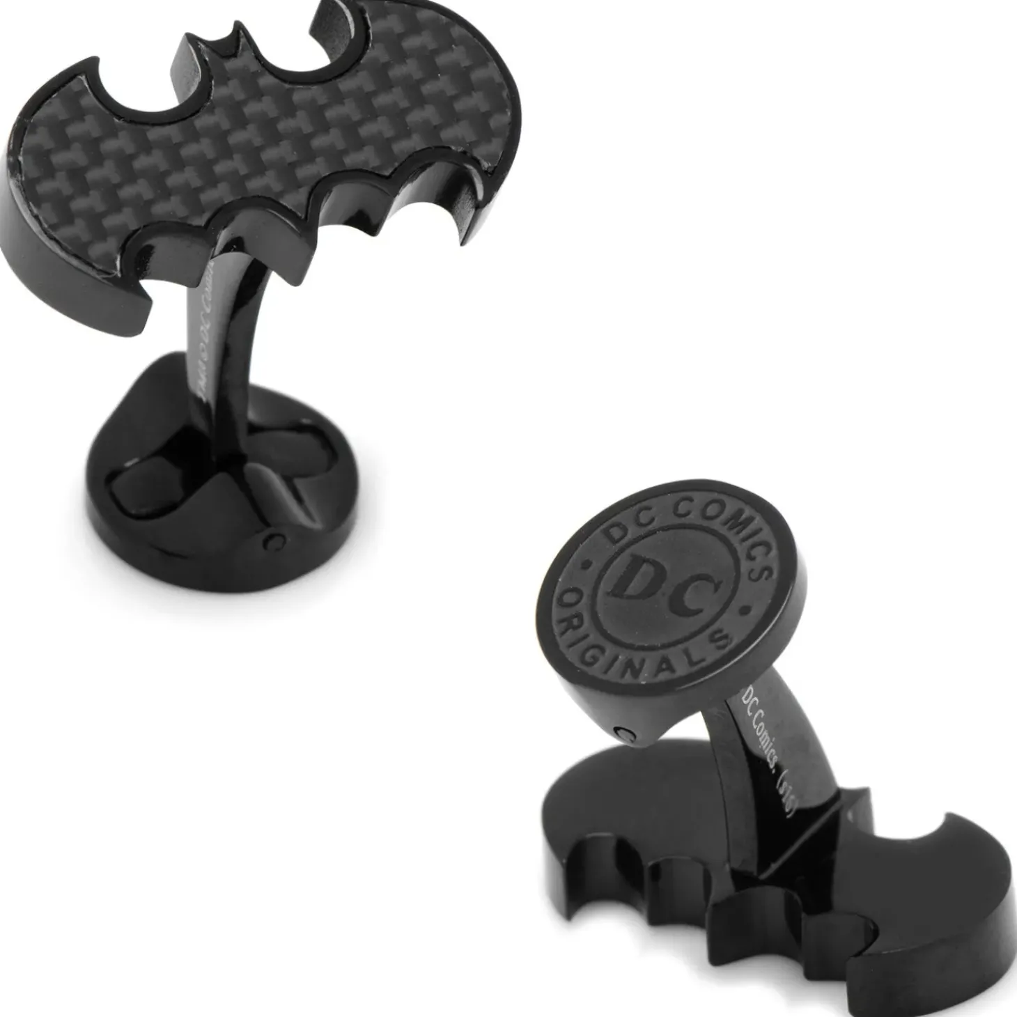 DC Comics Stainless Steel Carbon Fiber Batman Cufflinks