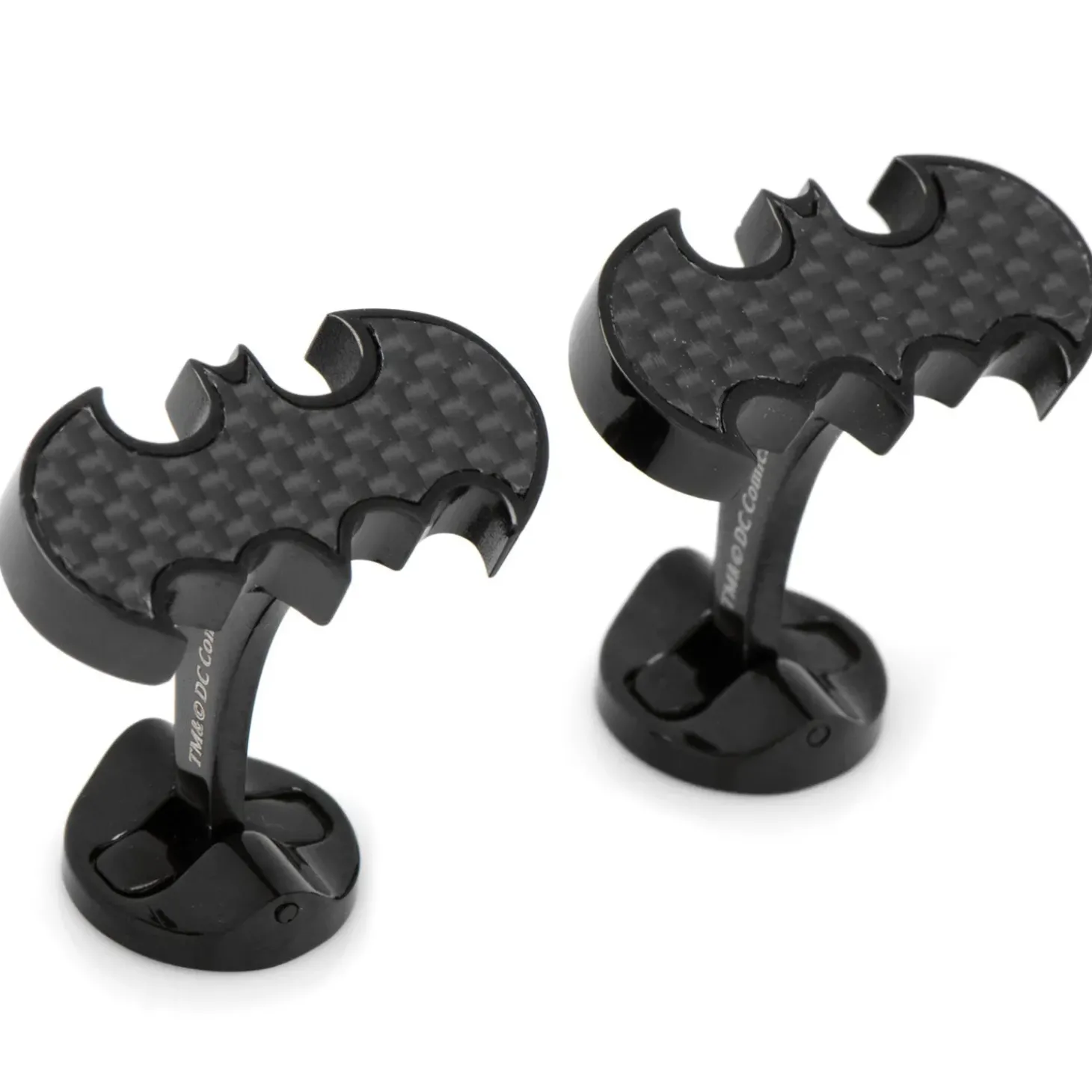 DC Comics Stainless Steel Carbon Fiber Batman Cufflinks