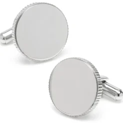 Ox and Bull Trading Co. Stainless Steel Coin Edge Engravable Cufflinks