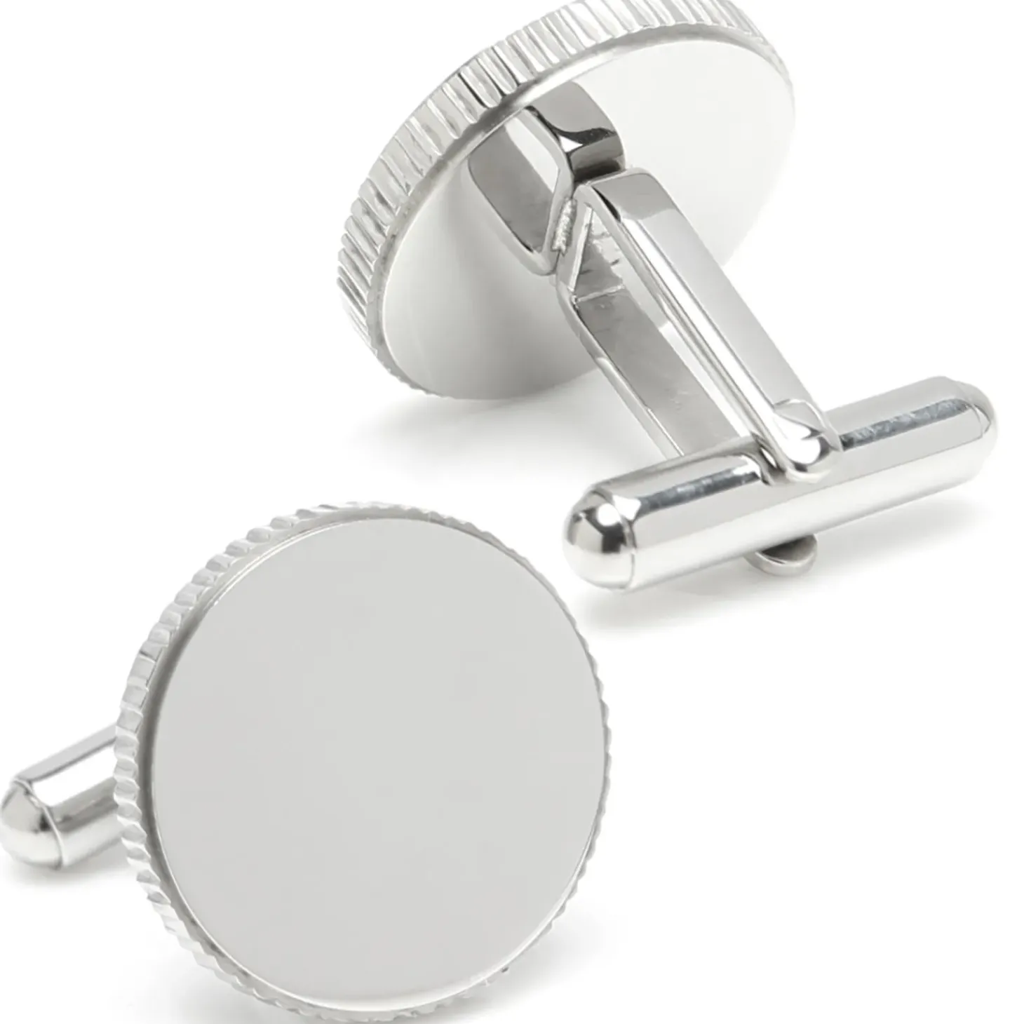 Ox and Bull Trading Co. Stainless Steel Coin Edge Engravable Cufflinks