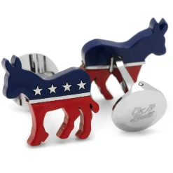 Ox and Bull Trading Co. Stainless Steel Democratic Donkey Cufflinks