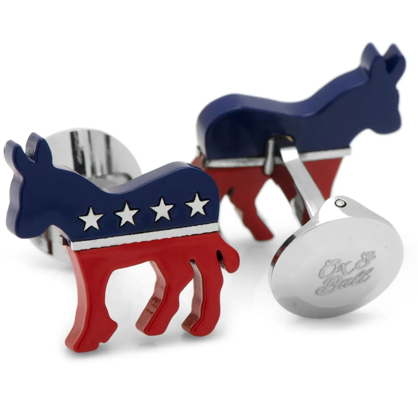 Ox and Bull Trading Co. Stainless Steel Democratic Donkey Cufflinks