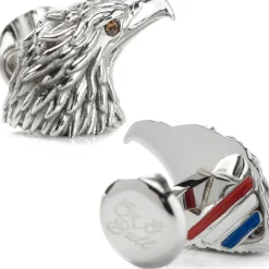 Ox and Bull Trading Co. Stainless Steel Eagle Head Cufflinks