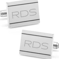 Ox and Bull Trading Co. Stainless Steel Engravable Etched Frame Cufflinks