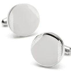 Ox and Bull Trading Co. Stainless Steel Engravable Baseball Cufflinks