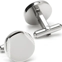 Ox and Bull Trading Co. Stainless Steel Engravable Baseball Cufflinks