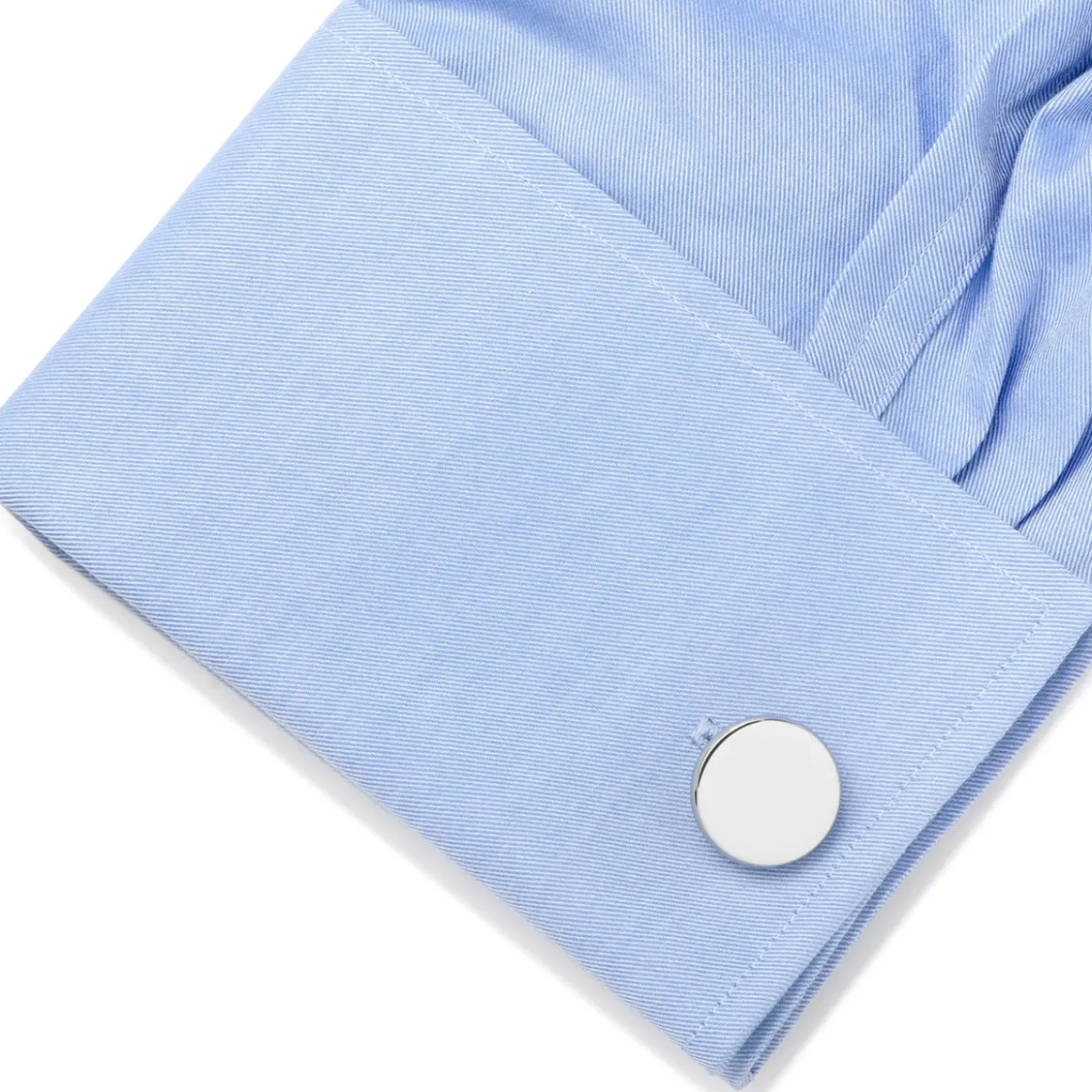 Ox and Bull Trading Co. Stainless Steel Engravable Classic Round Cufflinks