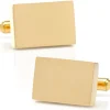 Ox and Bull Trading Co. Stainless Steel Gold Plated Block Engravable Cufflinks
