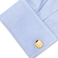 Ox and Bull Trading Co. Stainless Steel Gold Tartan Stud Set