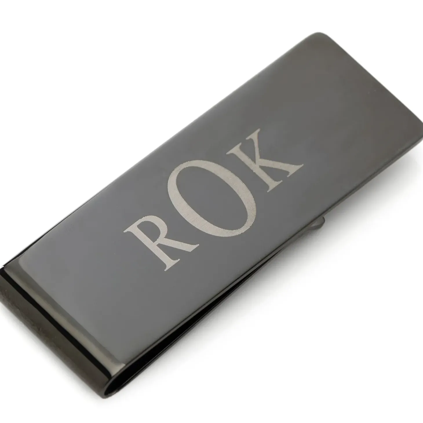 Ox and Bull Trading Co. Stainless Steel Gunmetal Engravable Money Clip