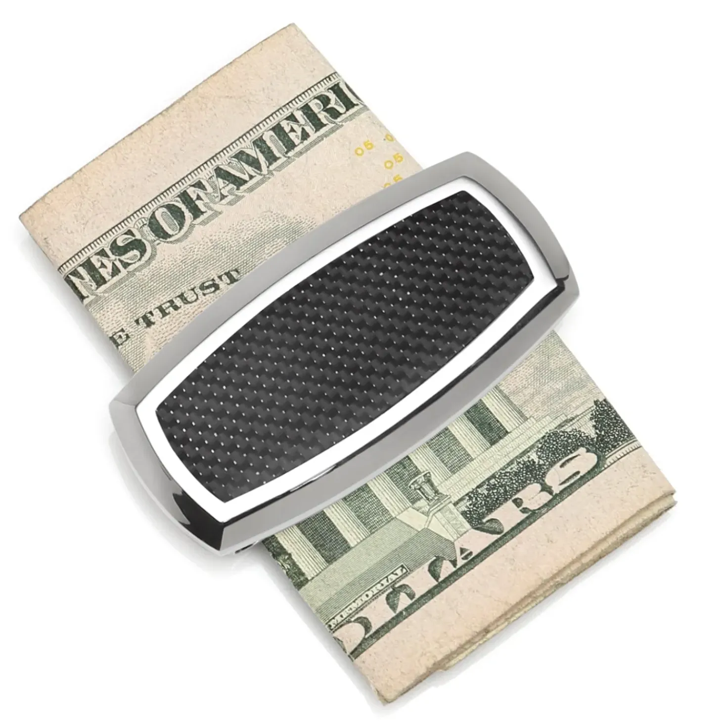 Ox and Bull Trading Co. Stainless Steel Inlaid Black Carbon Fiber Money Clip