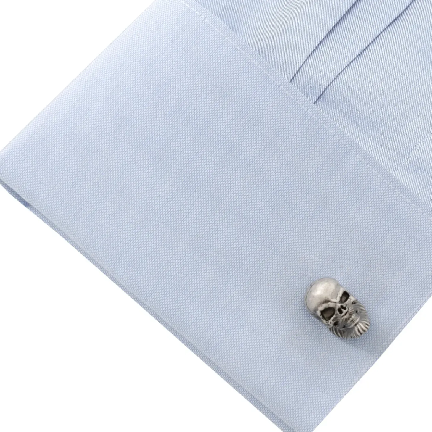 Ox and Bull Trading Co. Stainless Steel Mustache Skull Cufflinks