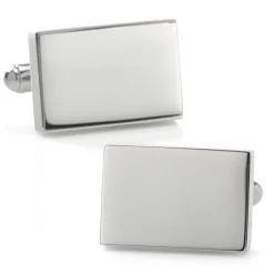 Ox and Bull Trading Co. Stainless Steel Rectangle Infinity Engravable Cufflinks