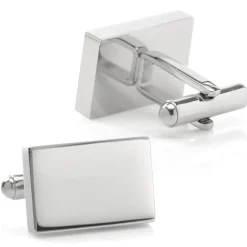 Ox and Bull Trading Co. Stainless Steel Rectangle Infinity Engravable Cufflinks
