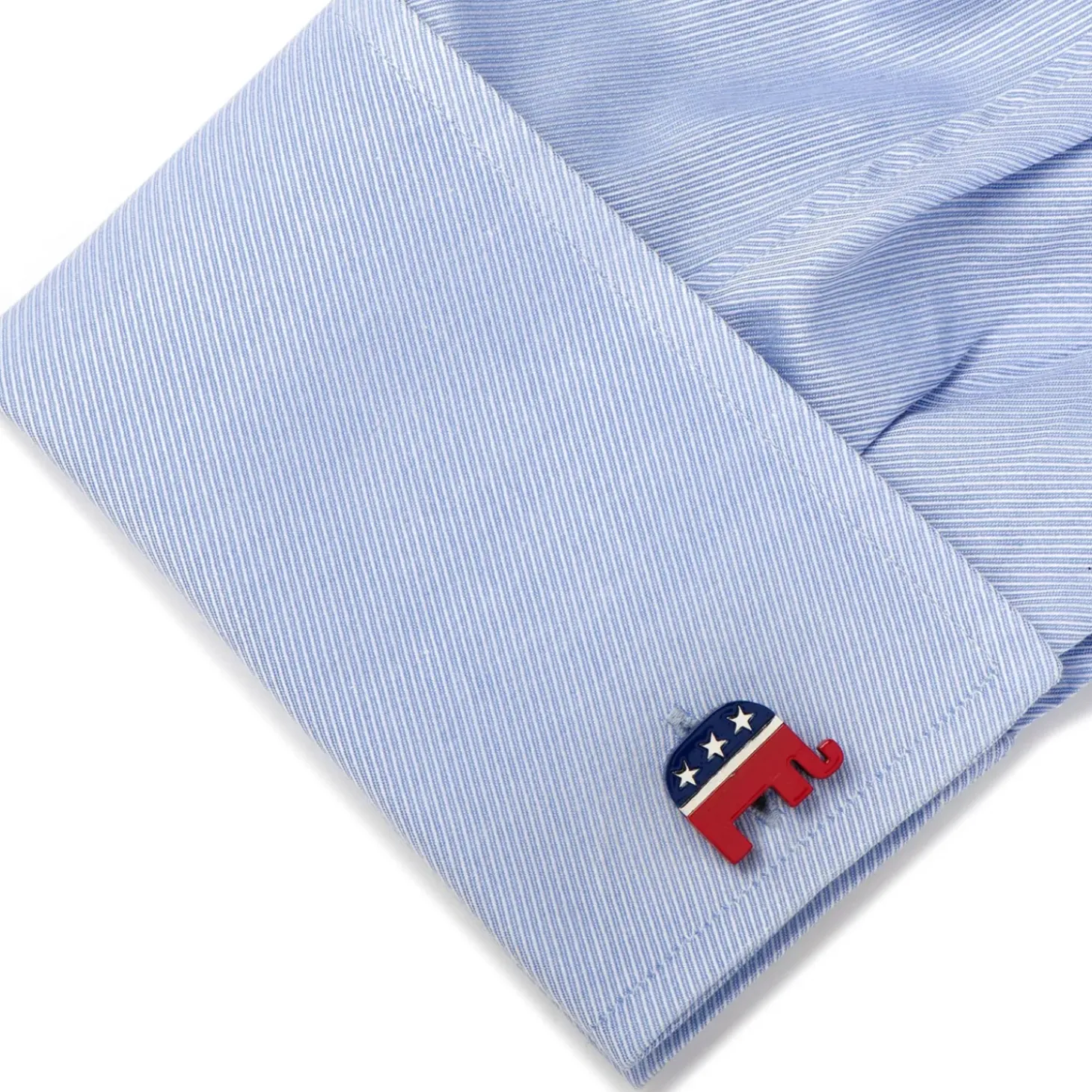 Ox and Bull Trading Co. Stainless Steel Republican Elephant Cufflinks