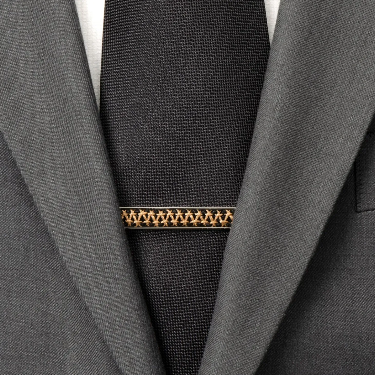 Ox and Bull Trading Co. Stainless Steel Rope Twist Silver Tie Clip