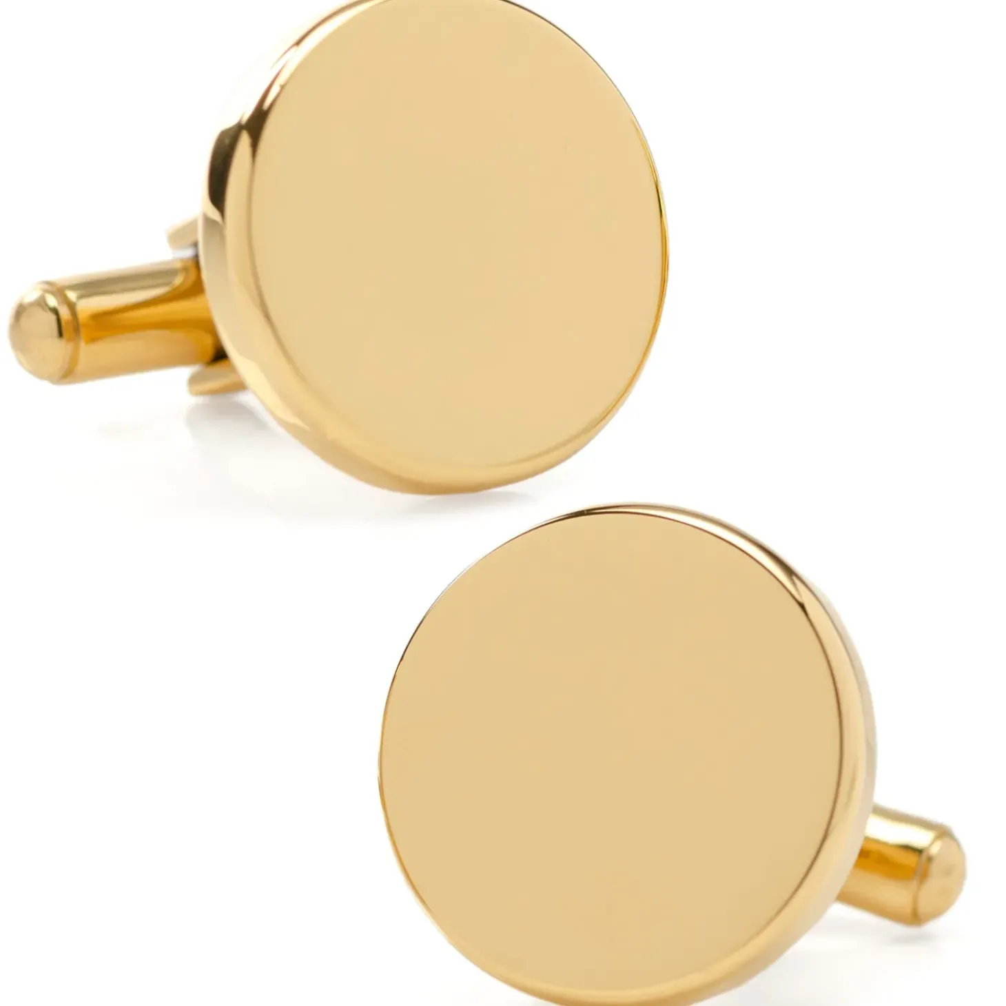 Ox and Bull Trading Co. Stainless Steel Round Infinity Gold Engravable Cufflinks