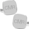 Ox and Bull Trading Co. Stainless Steel Soft Square Engravable Cufflinks