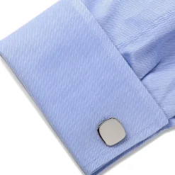 Ox and Bull Trading Co. Stainless Steel Soft Square Engravable Cufflinks