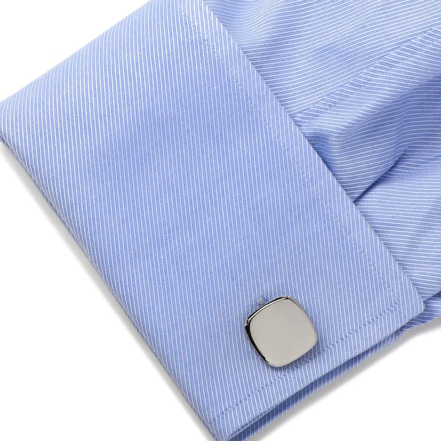 Ox and Bull Trading Co. Stainless Steel Soft Square Engravable Cufflinks