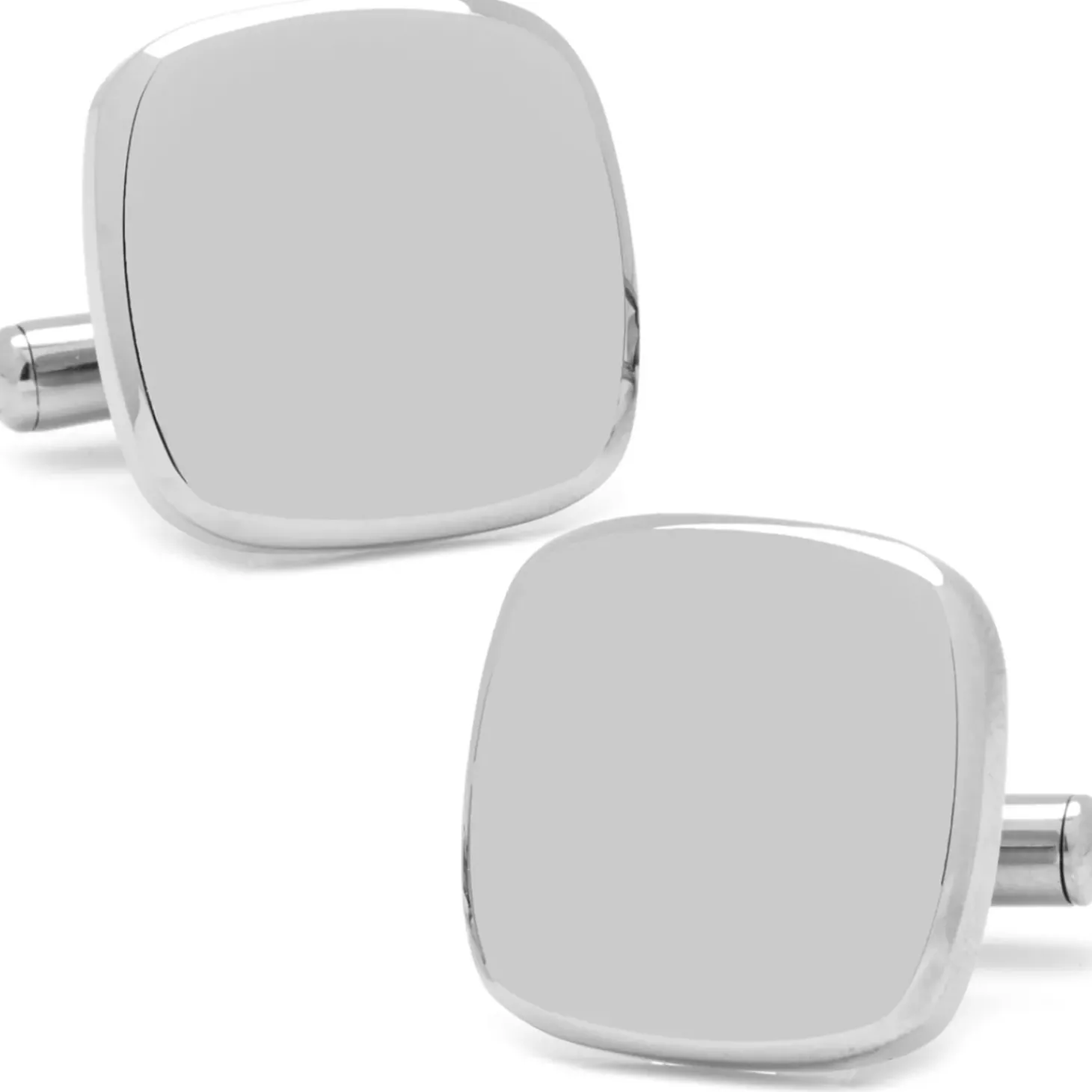 Ox and Bull Trading Co. Stainless Steel Soft Square Engravable Cufflinks