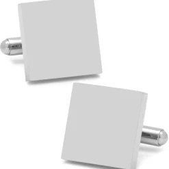 Ox and Bull Trading Co. Stainless Steel Square Infinity Engravable Cufflinks