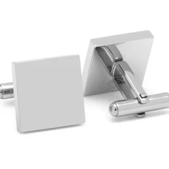 Ox and Bull Trading Co. Stainless Steel Square Infinity Engravable Cufflinks