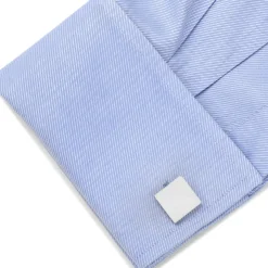 Ox and Bull Trading Co. Stainless Steel Square Infinity Engravable Cufflinks