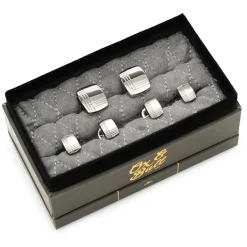 Ox and Bull Trading Co. Stainless Steel Tartan Plaid Stud Set