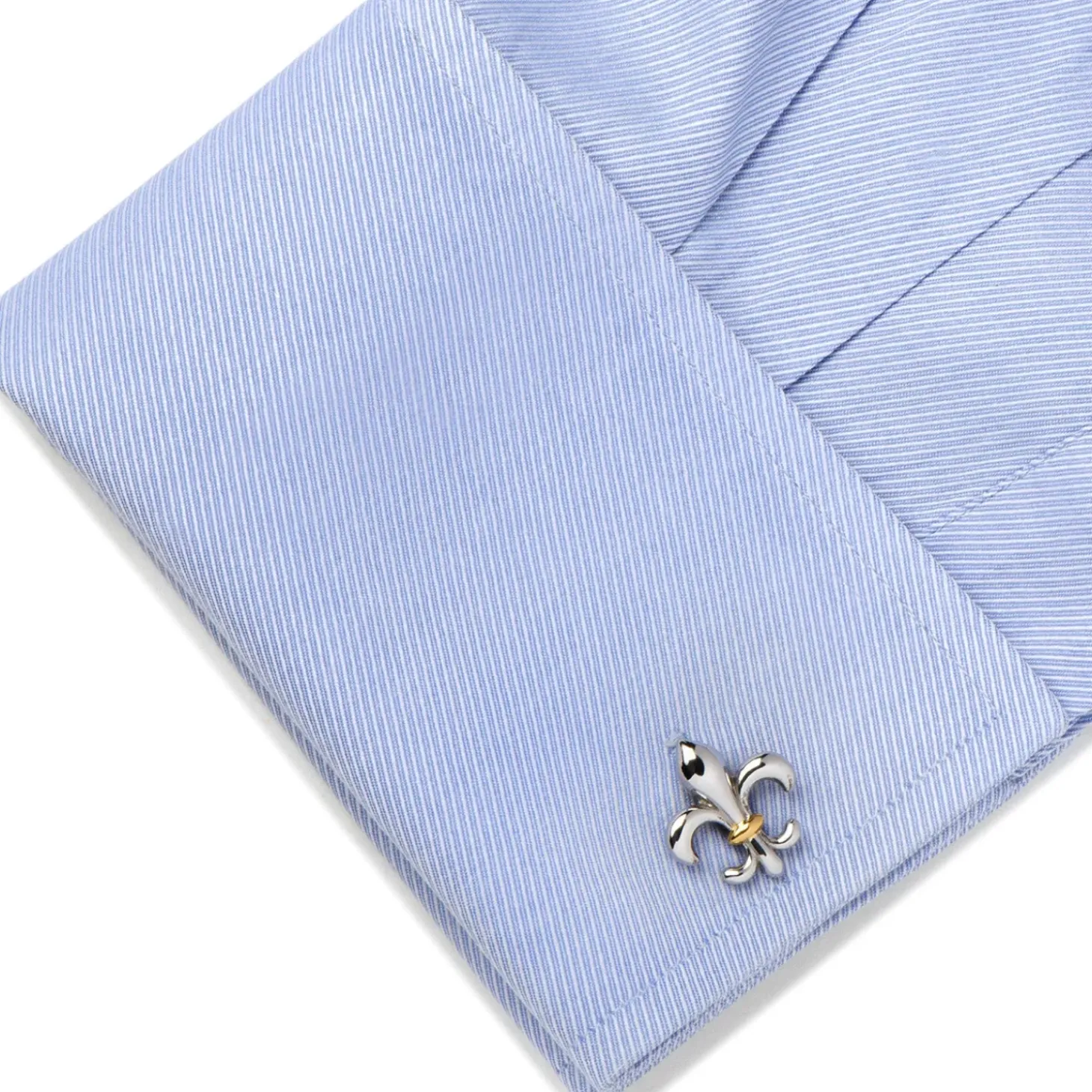 Ox and Bull Trading Co. Stainless Steel Two-Tone Fleur De Lis Cufflinks