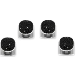 Ox and Bull Trading Co. Stainless Steel with Black Pave Crystal Studs