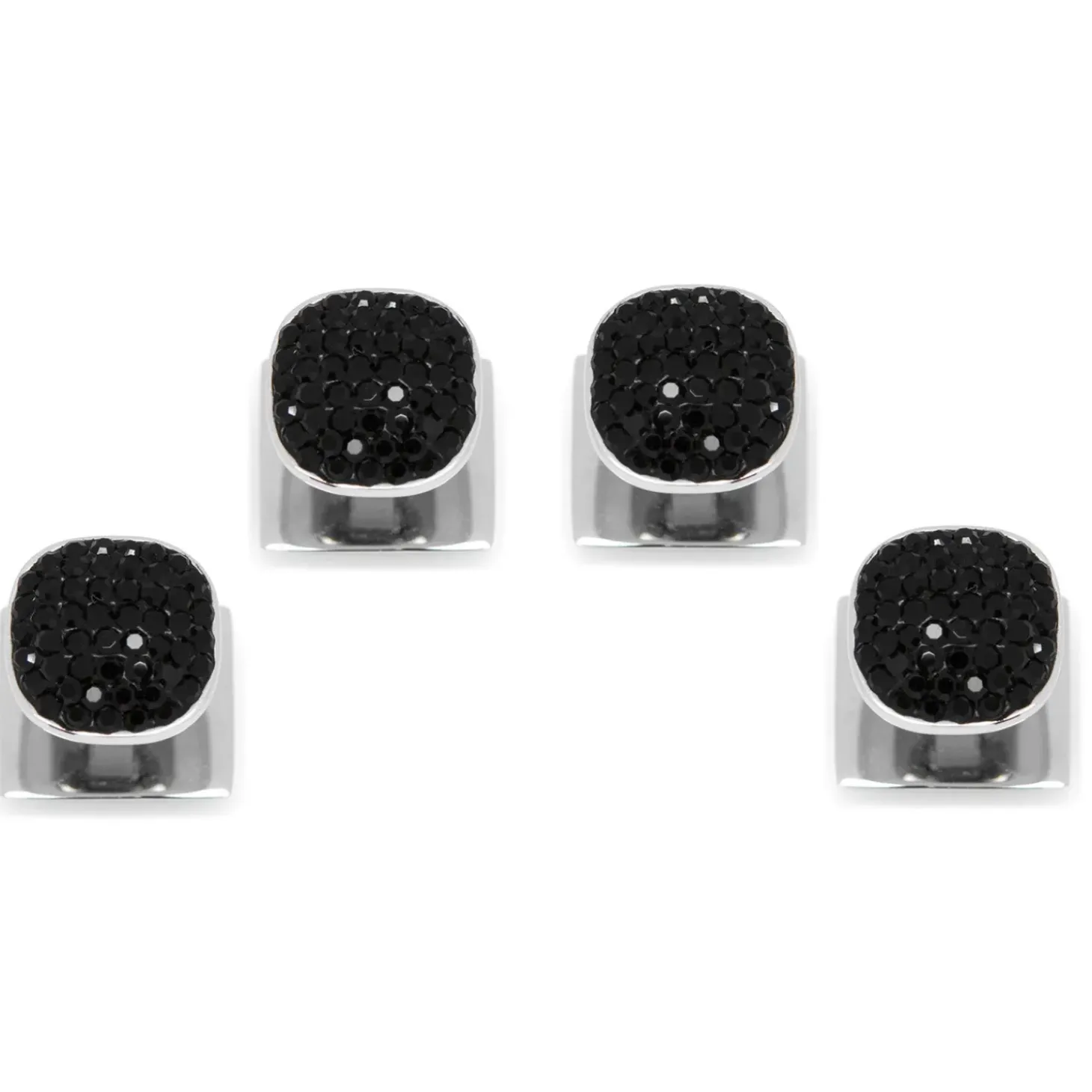 Ox and Bull Trading Co. Stainless Steel with Black Pave Crystal Studs