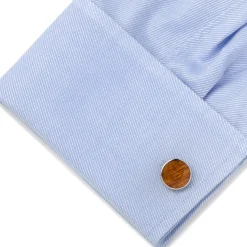Ox and Bull Trading Co. Stainless Steel Wood Cufflinks