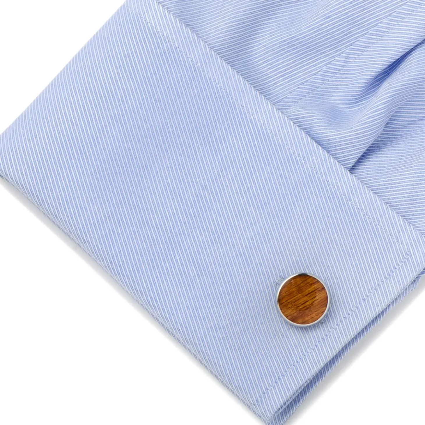 Ox and Bull Trading Co. Stainless Steel Wood Cufflinks