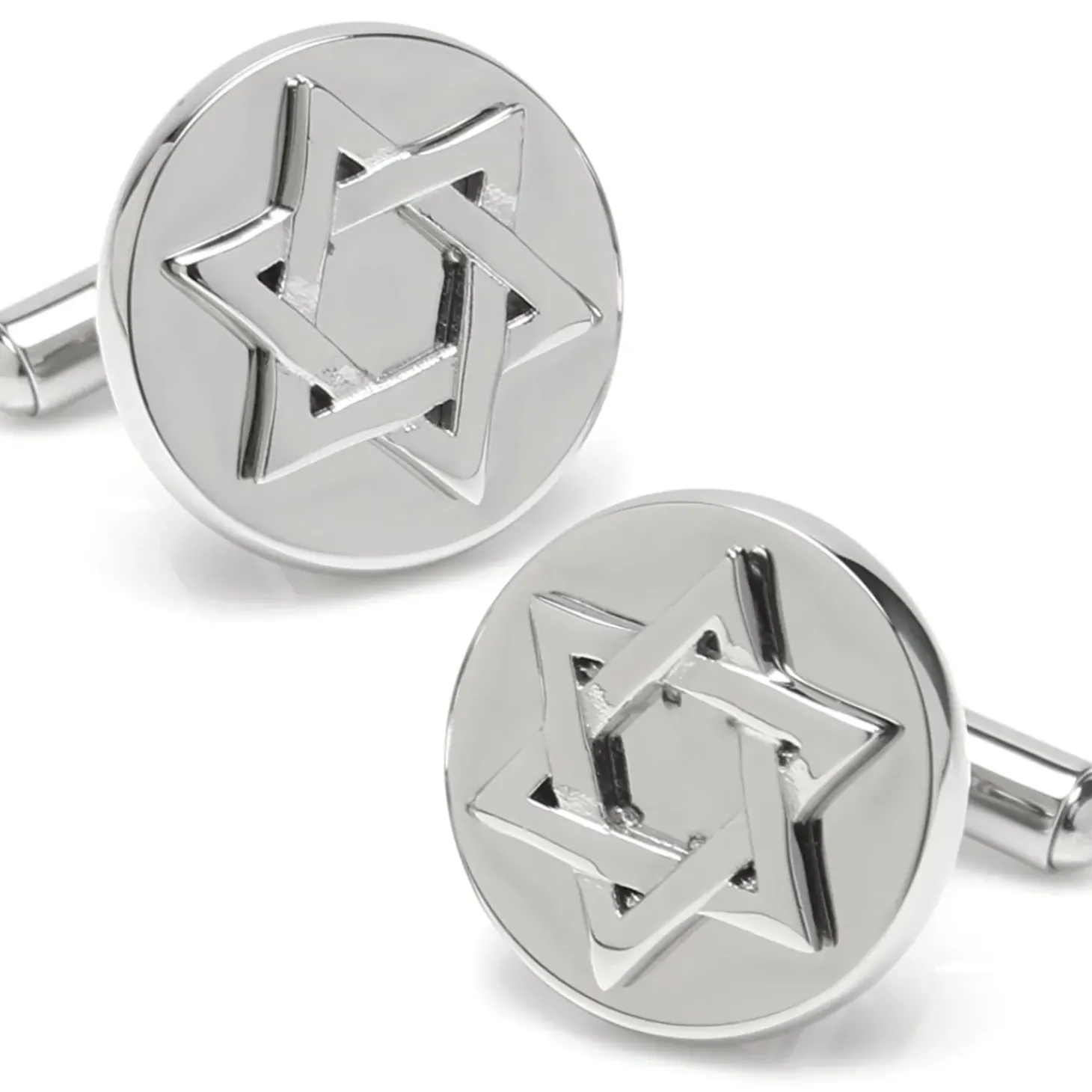 Ox and Bull Trading Co. Star of David Stainless Steel Cufflinks