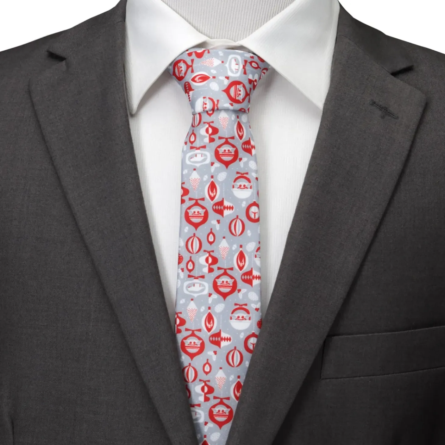 Star Wars Holiday Mando Red Men's Tie