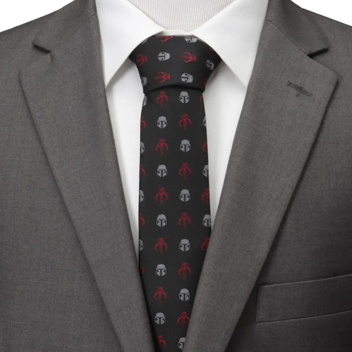 Star Wars Mando Black Red Men's Tie